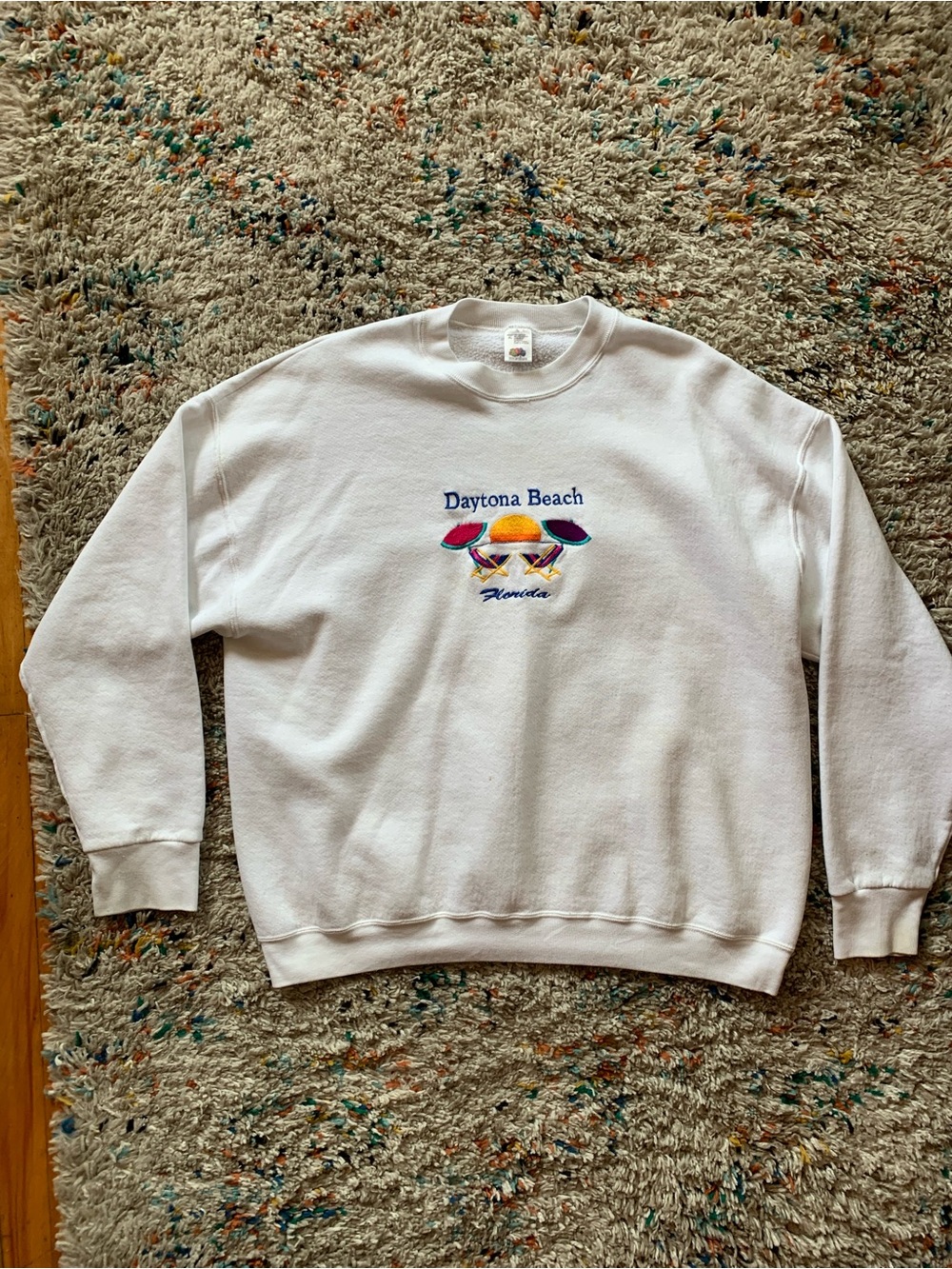 Daytona Beach Florida White Crewneck Sweatshirt